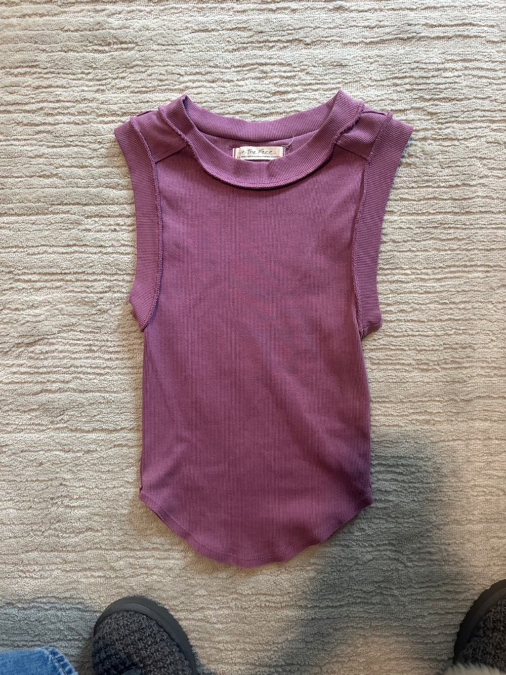 Free People Girls' Mauve Ribbed Sleeveless Tank